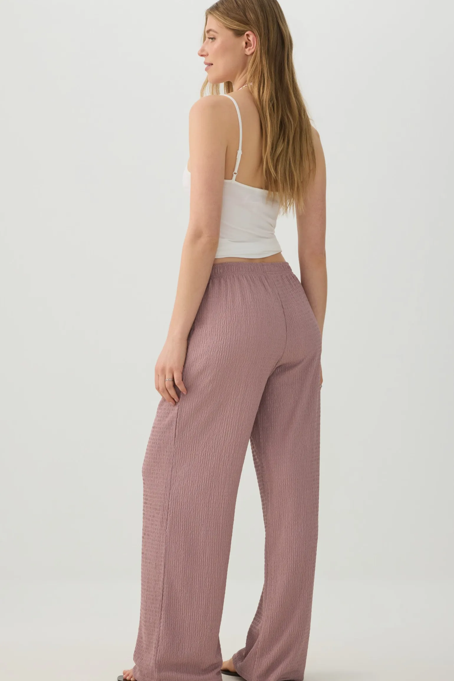 Textured knit Wide Leg Pants
