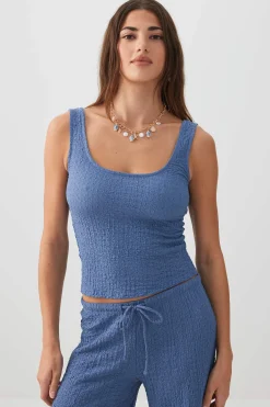 Textured Scoop Neck Tank Top