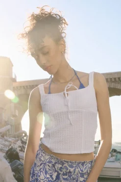 Textured Square Neck Tank Top