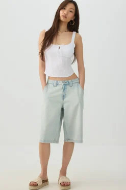 Textured Square Neck Tank Top
