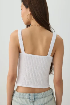 Textured Square Neck Tank Top