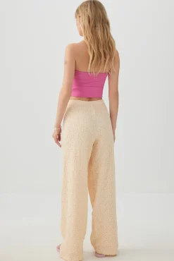Textured Straight Leg Knit Pants