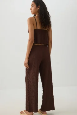 Textured Straight Leg Knit Pants