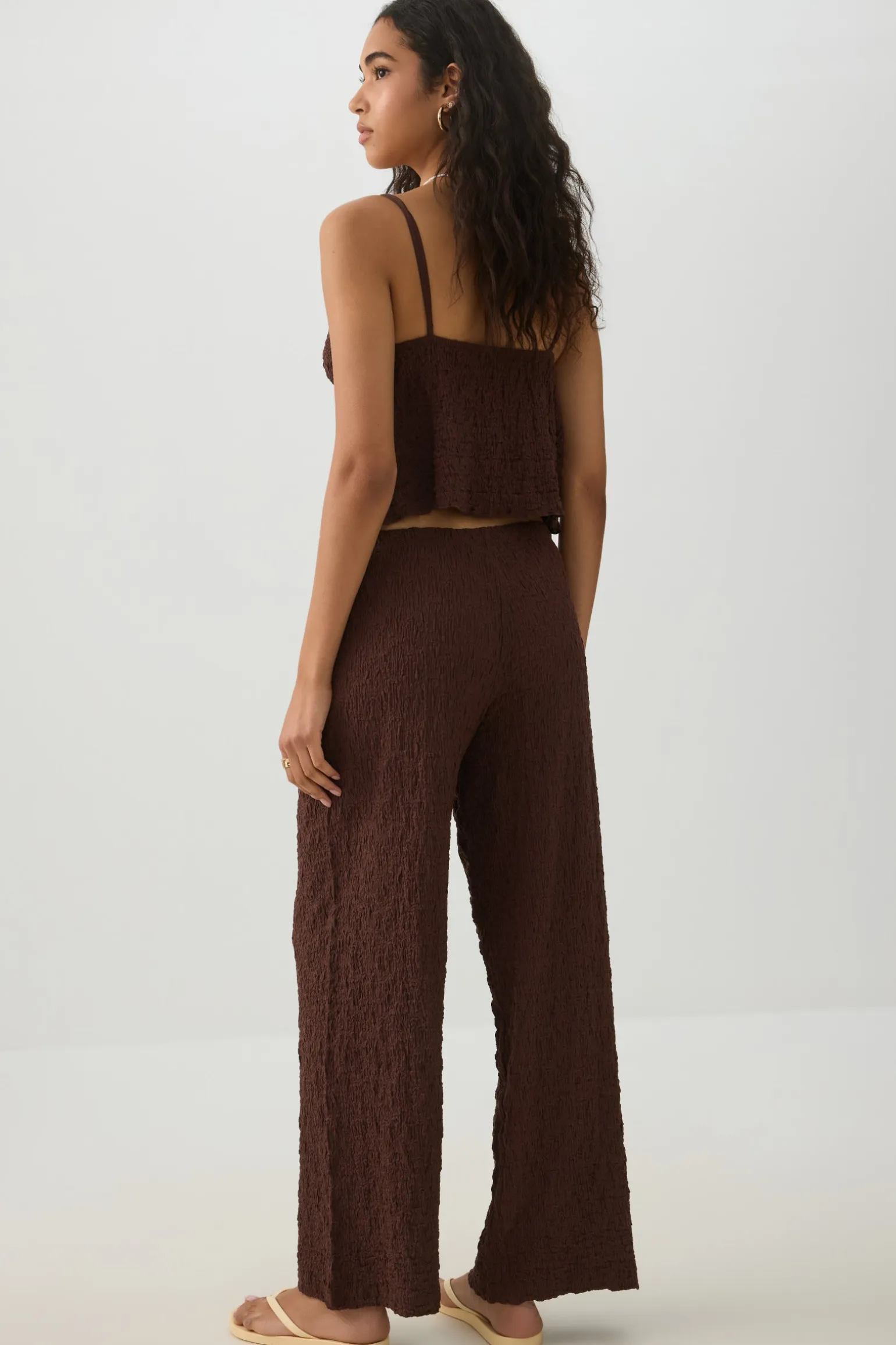 Textured Straight Leg Knit Pants