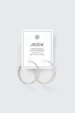 Textured Three-Row Hoop Earrings