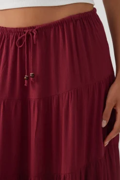 Textured Tiered Maxi Skirt