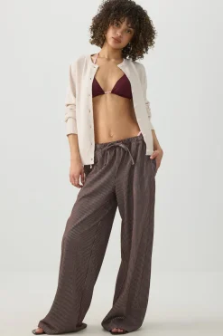 Textured Wide Leg Knit Pants