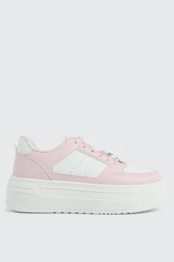 Thick Sole Court Sneakers with Charms