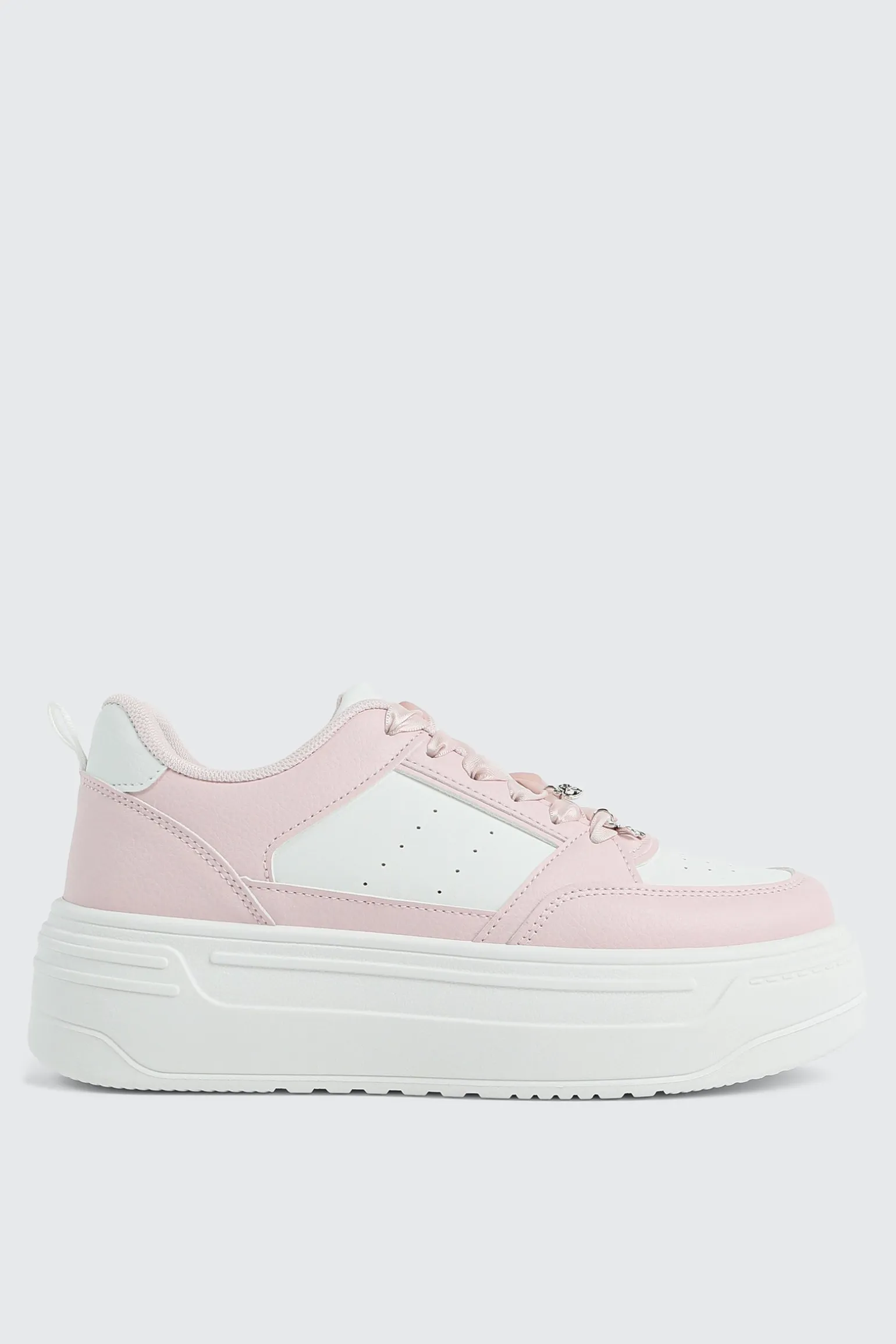 Thick Sole Court Sneakers with Charms