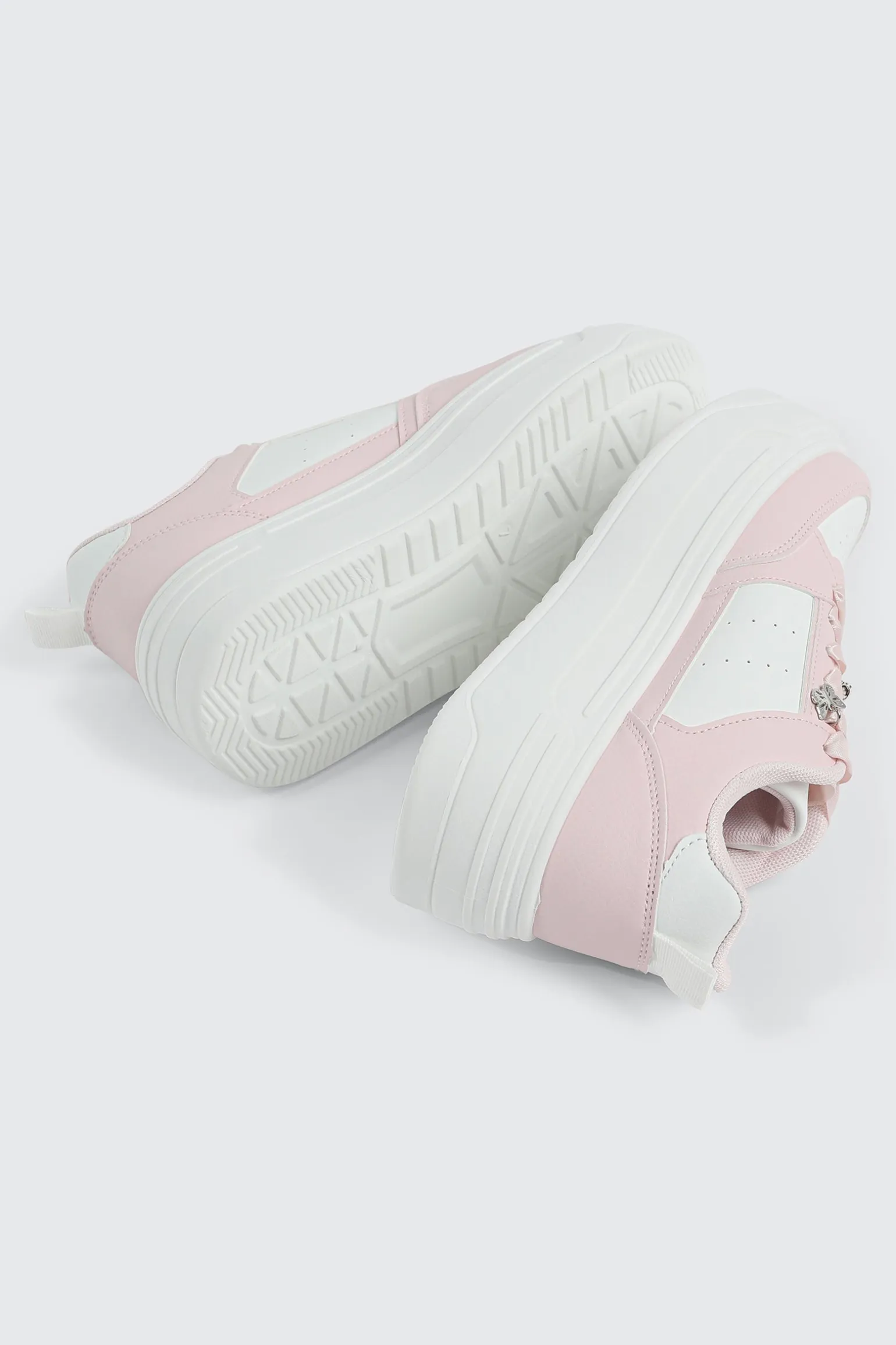 Thick Sole Court Sneakers with Charms
