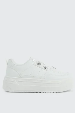 Thick Sole Court Sneakers with Charms