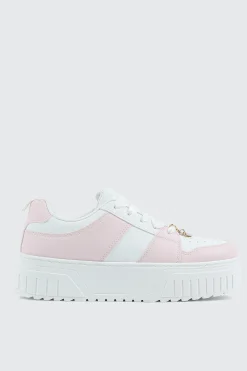 Thick Sole Court Sneakers with Charm