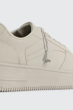 Thick Sole Court Sneakers with Charm