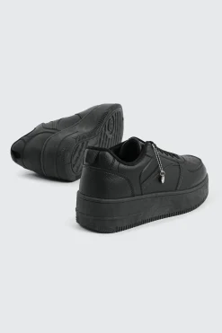 Thick Sole Court Sneakers with Charm