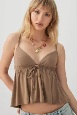 Tie Front Babydoll Tank