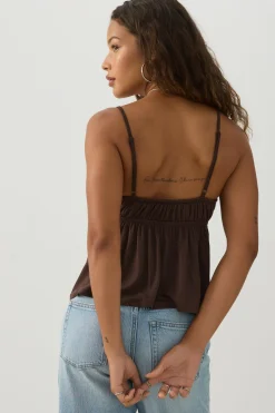 Tie Front Babydoll Tank Top
