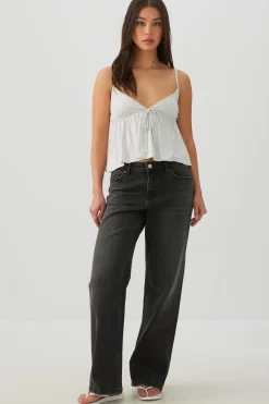 Tie Front Babydoll Tank Top