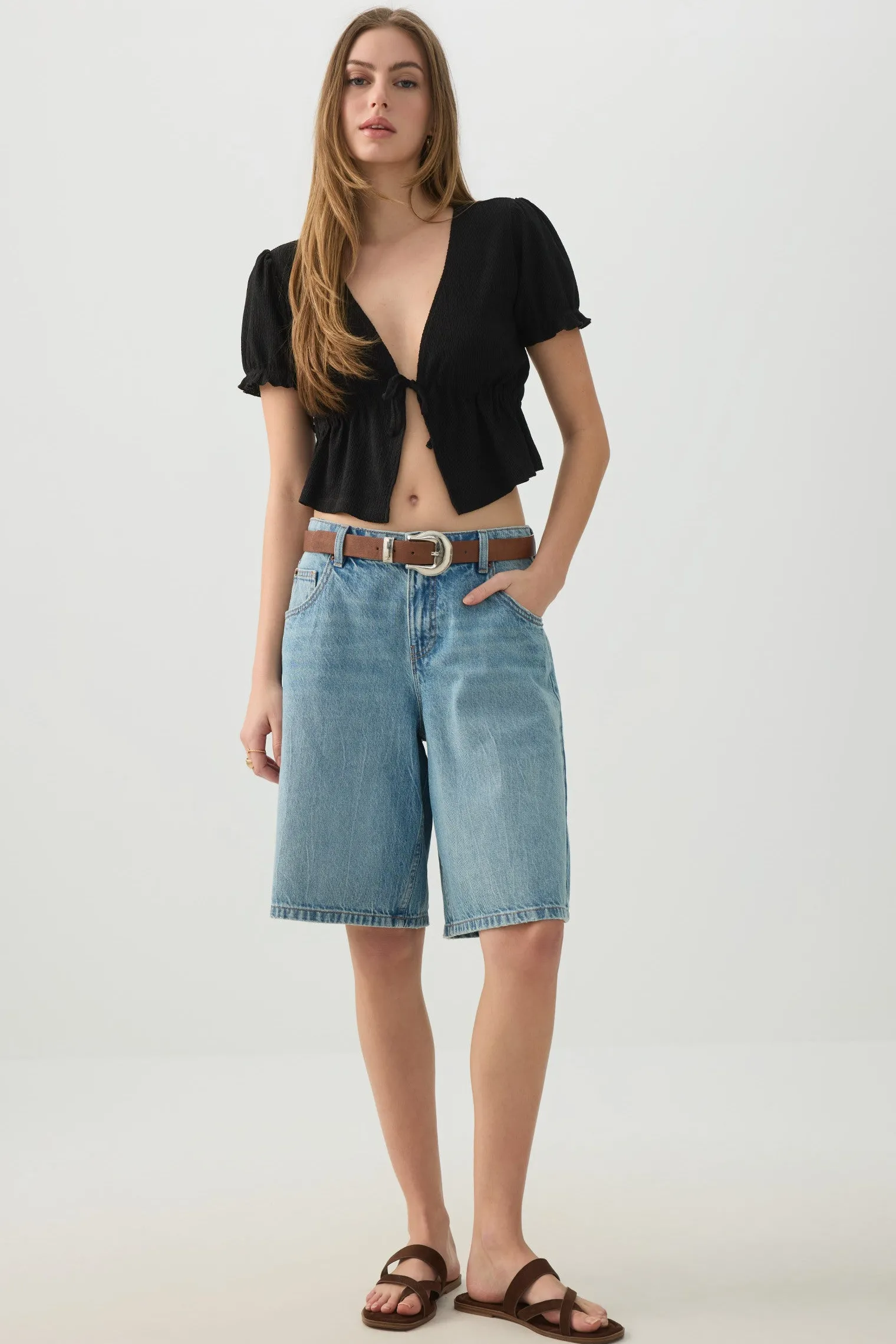 Tie Front Cropped Cardi