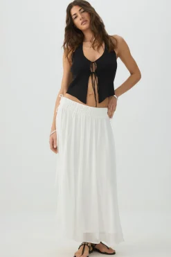 Tie Front Halter Sweater Tank