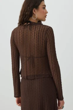Tie Front Lace Cardigan