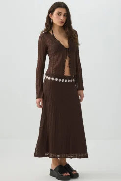 Tie Front Lace Cardigan