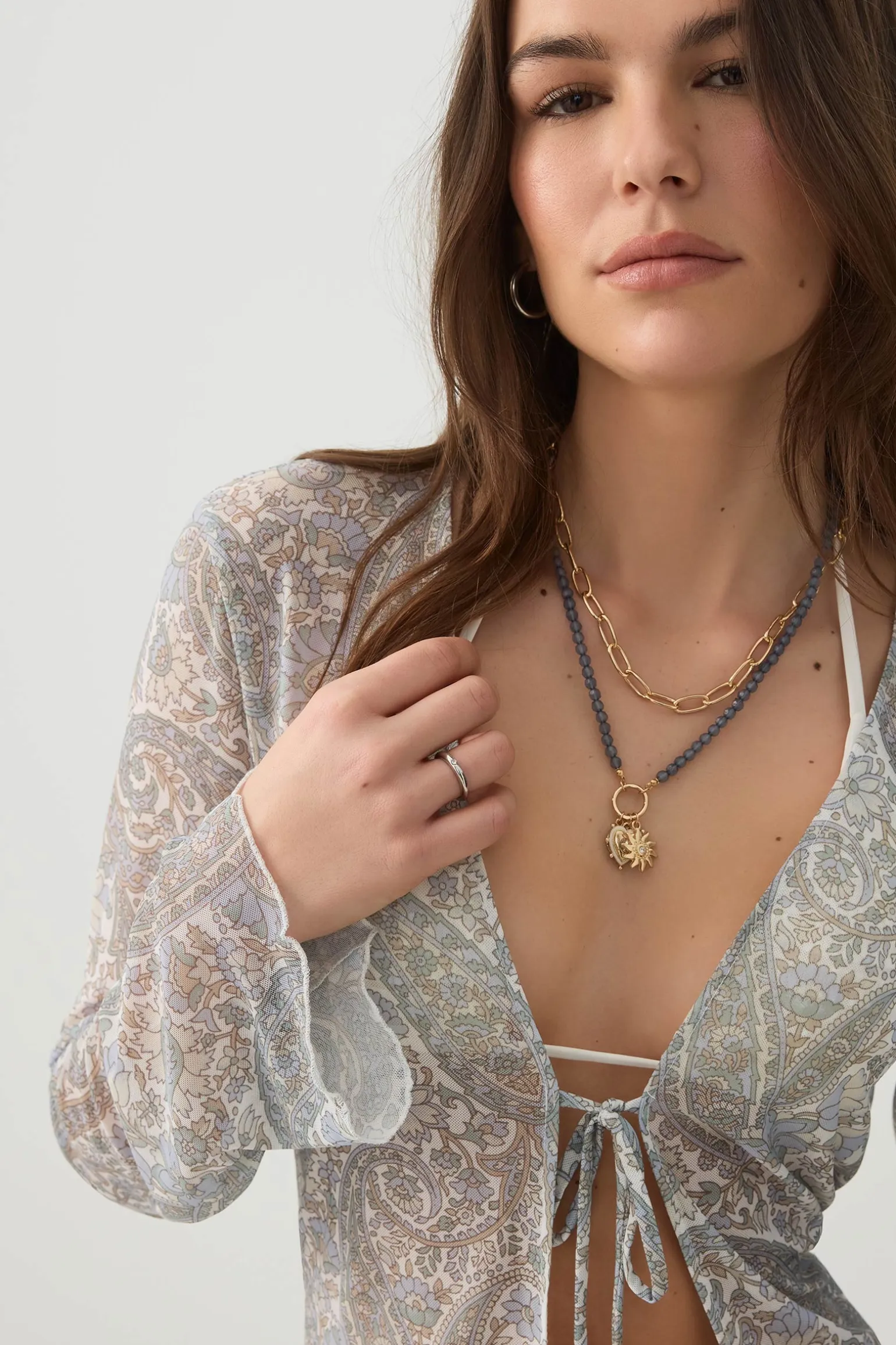 Tie Front Mesh Cardigan