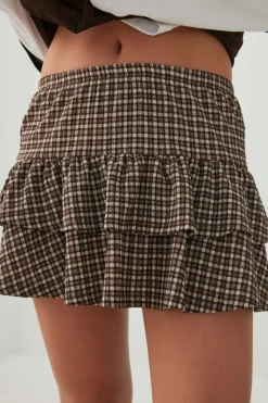 Tiered Knit Mini Skirt