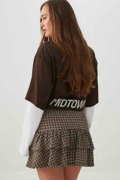 Tiered Knit Mini Skirt