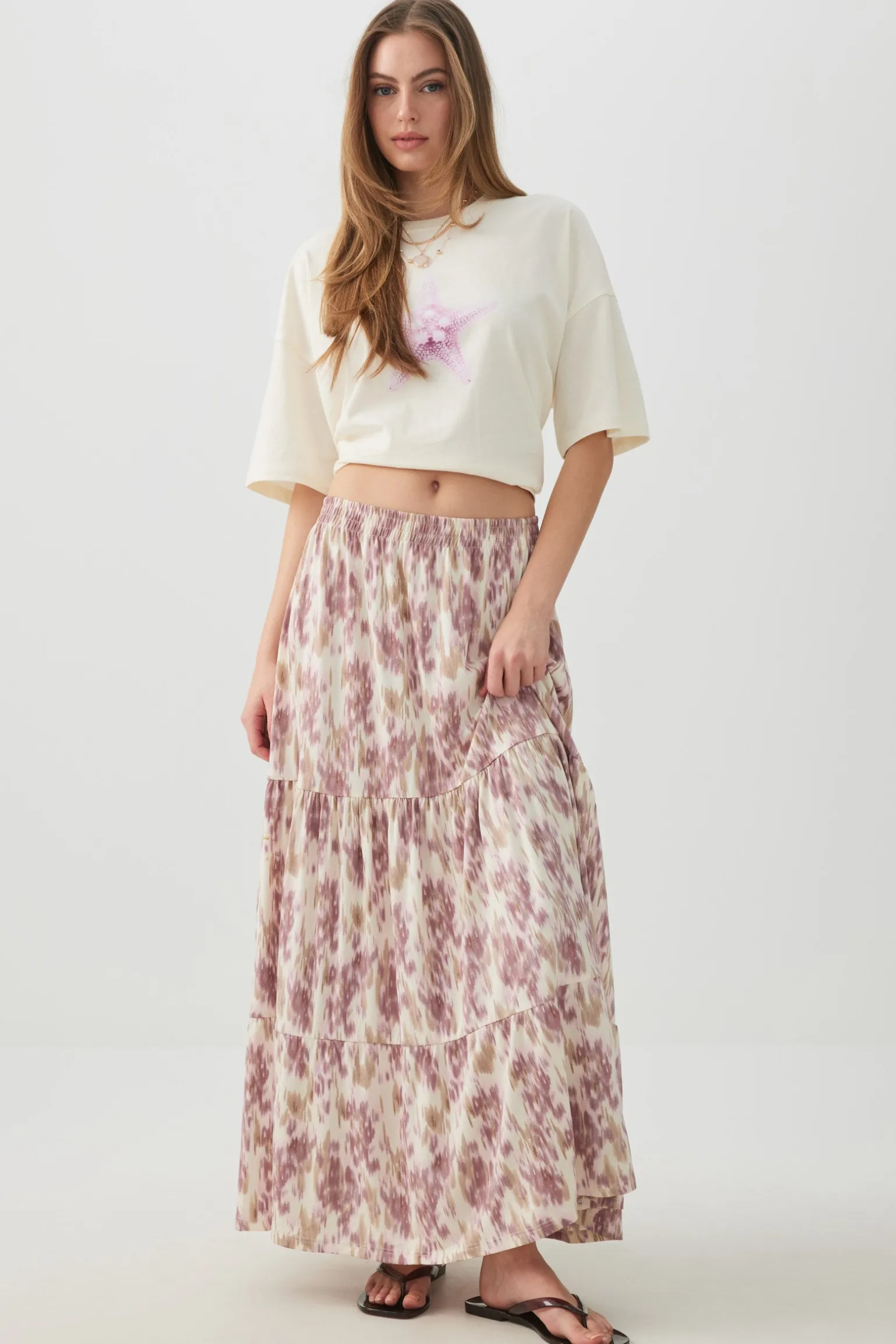 Tiered Maxi Skirt