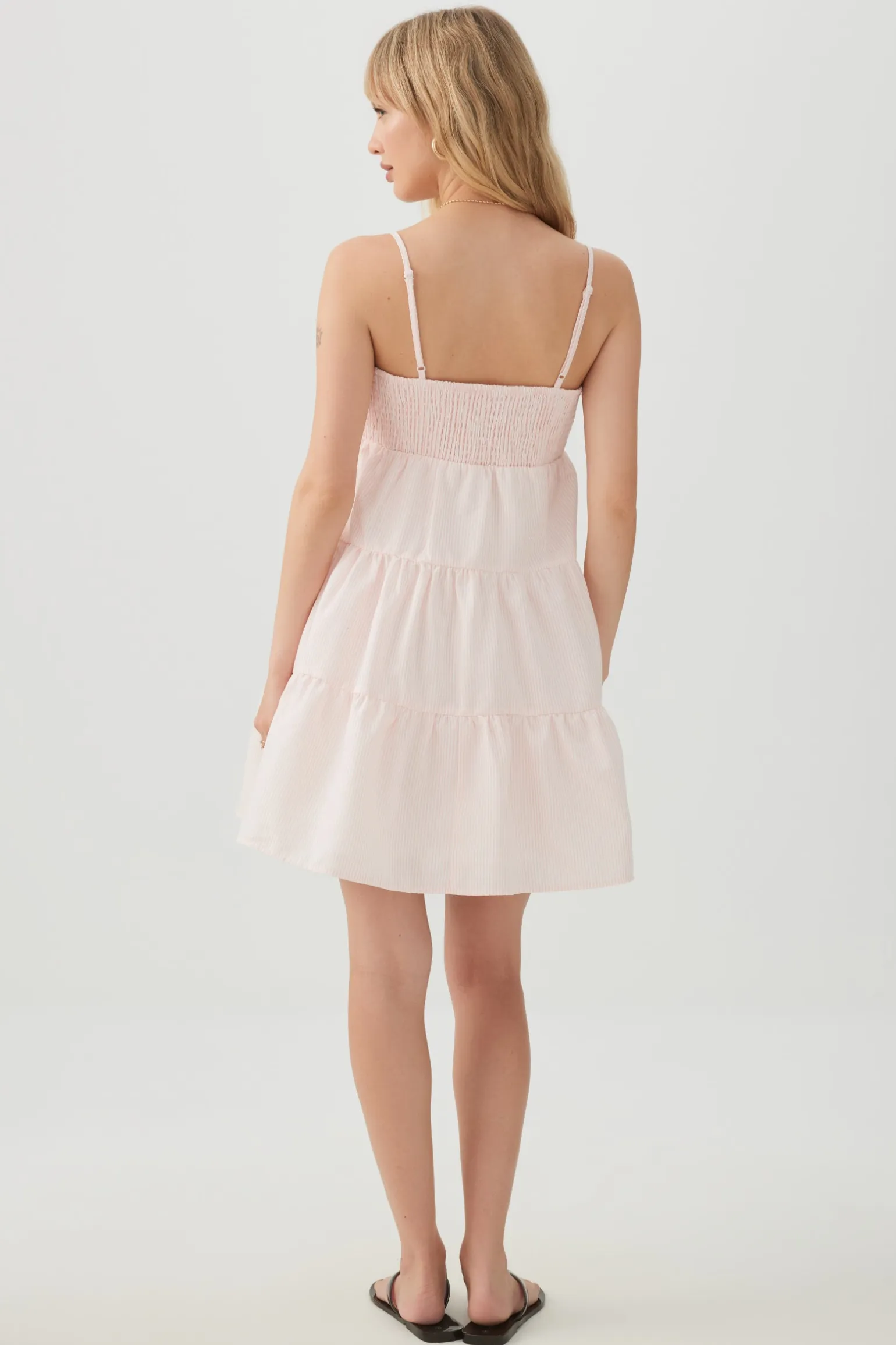 Tiered Square Neck Mini Dress