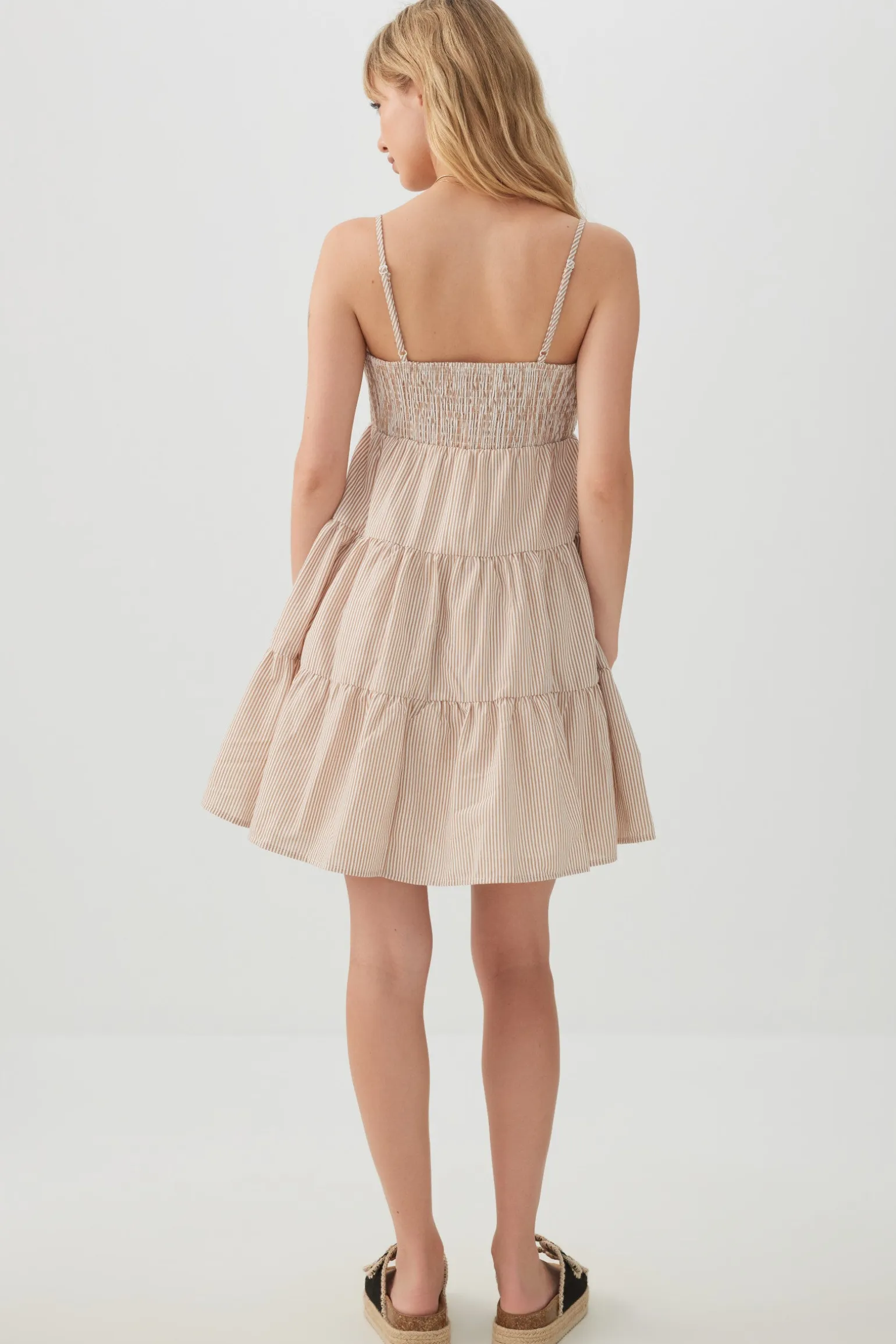 Tiered Square Neck Mini Dress