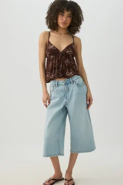 Tropical Flower Babydoll Tank Top