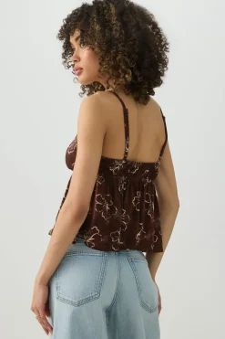 Tropical Flower Babydoll Tank Top