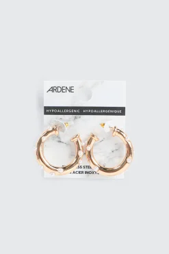 Tubular Hoop Earrings with Mini Pearls