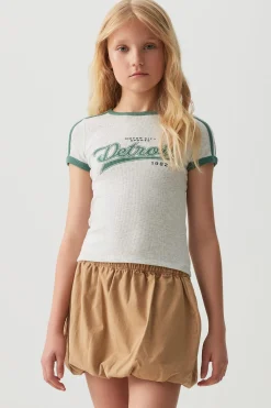 Twill Bubble Mini Skirt