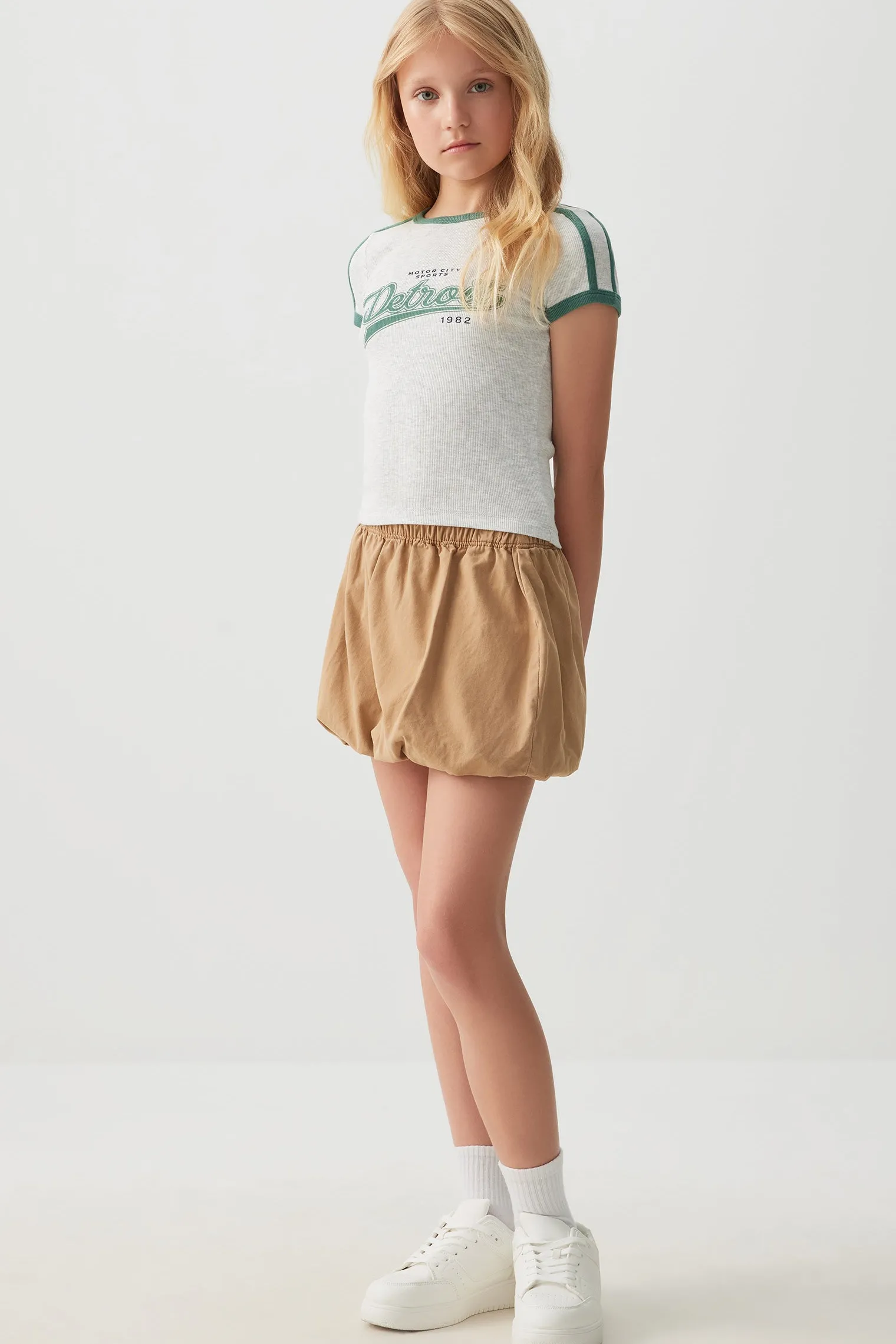Twill Bubble Mini Skirt