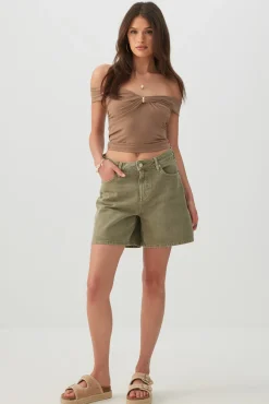 Twisted Front Off Shoulder Top
