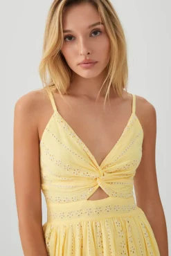 Twist Front Eyelet Mini Dress