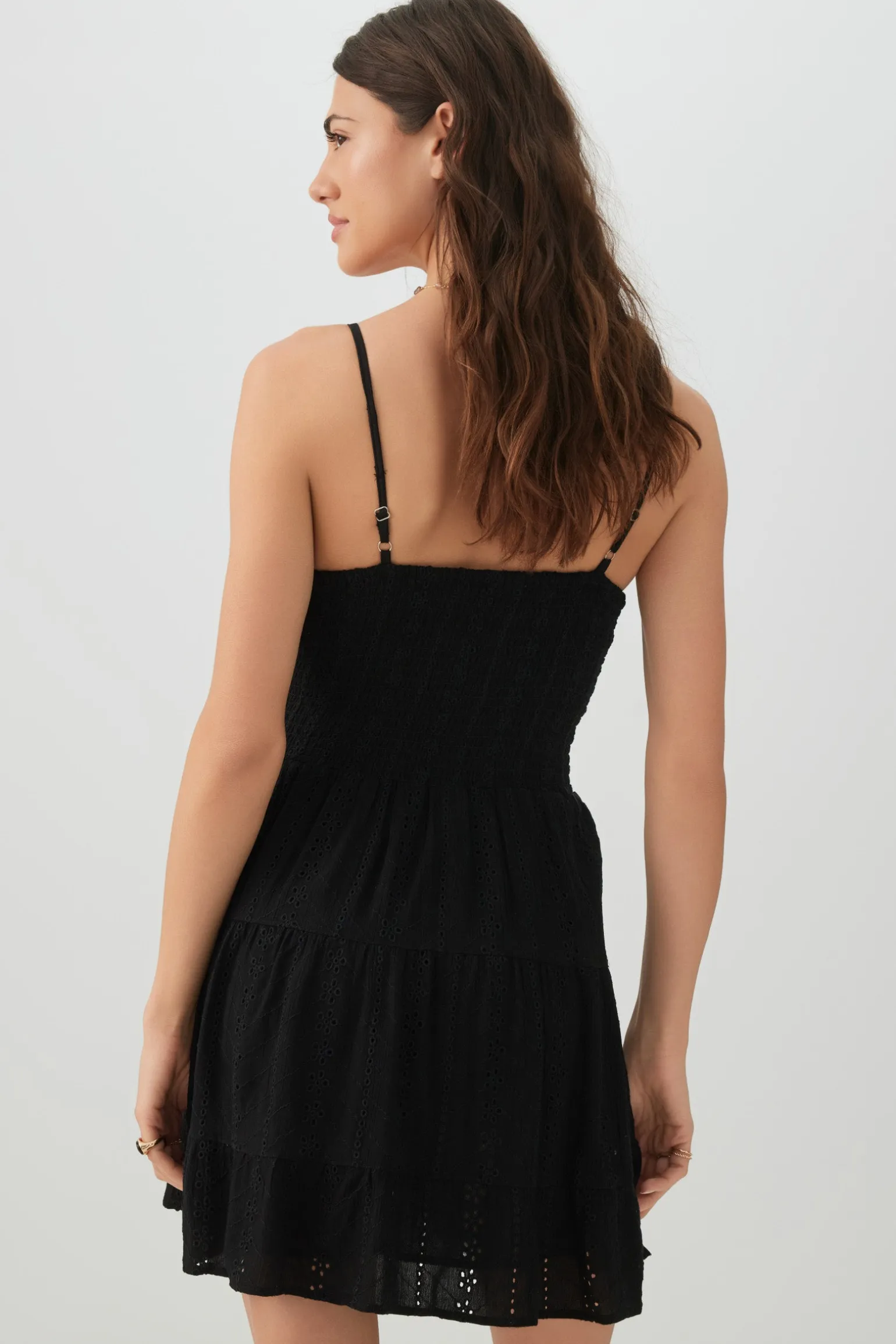 Twist Front Eyelet Mini Dress