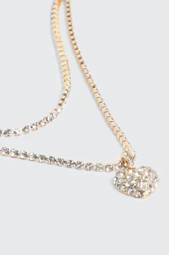 Two row heart Necklace