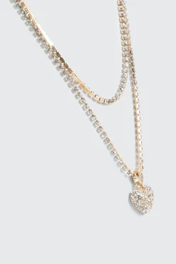 Two row heart Necklace