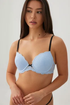 Two-Tone Lace Push Up Bra