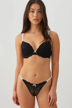 Two-Tone Lace Push Up Bra