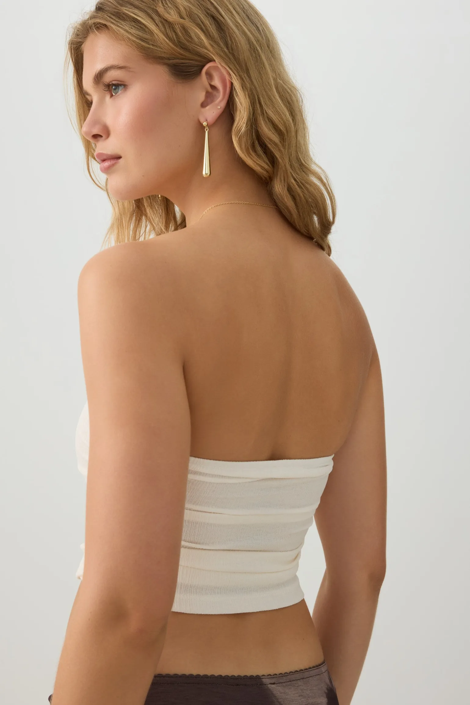 Ultra Cropped Shirred Tube Top