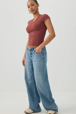 V-Neck Cropped T-Shirt