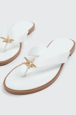 V-Strap Sandals with Starfish Detail