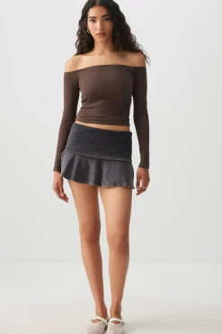 Washed Micro Skirt
