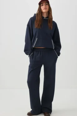 Whipstitch Wide Leg Sweatpants