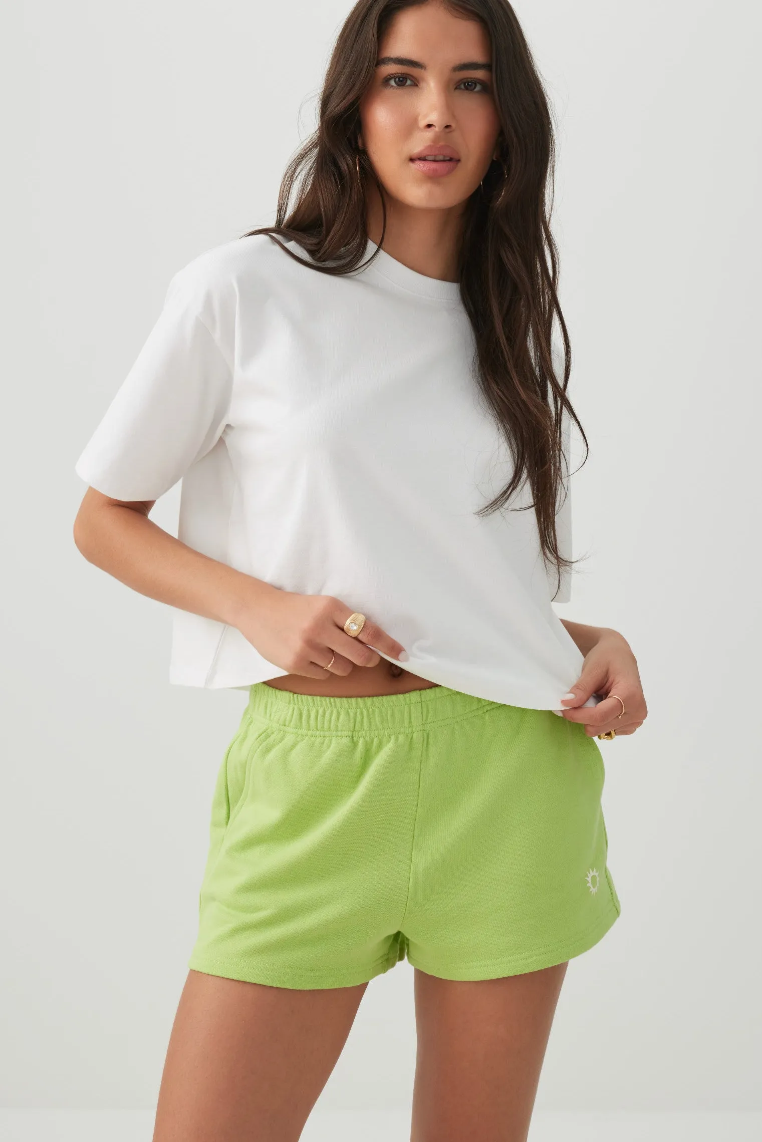White Knit Shorts