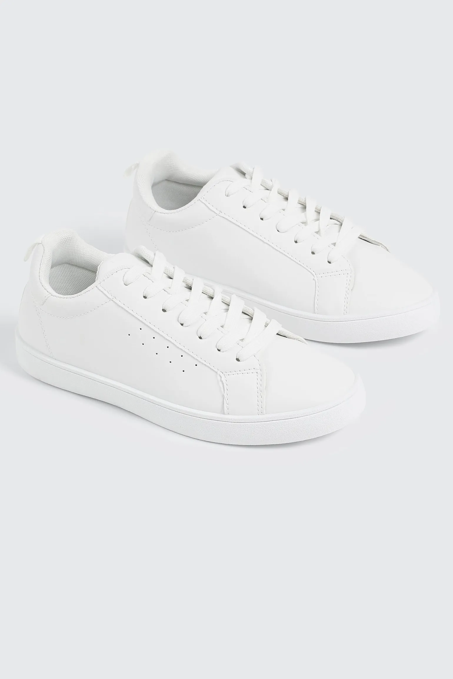 White Lace Up Sneakers